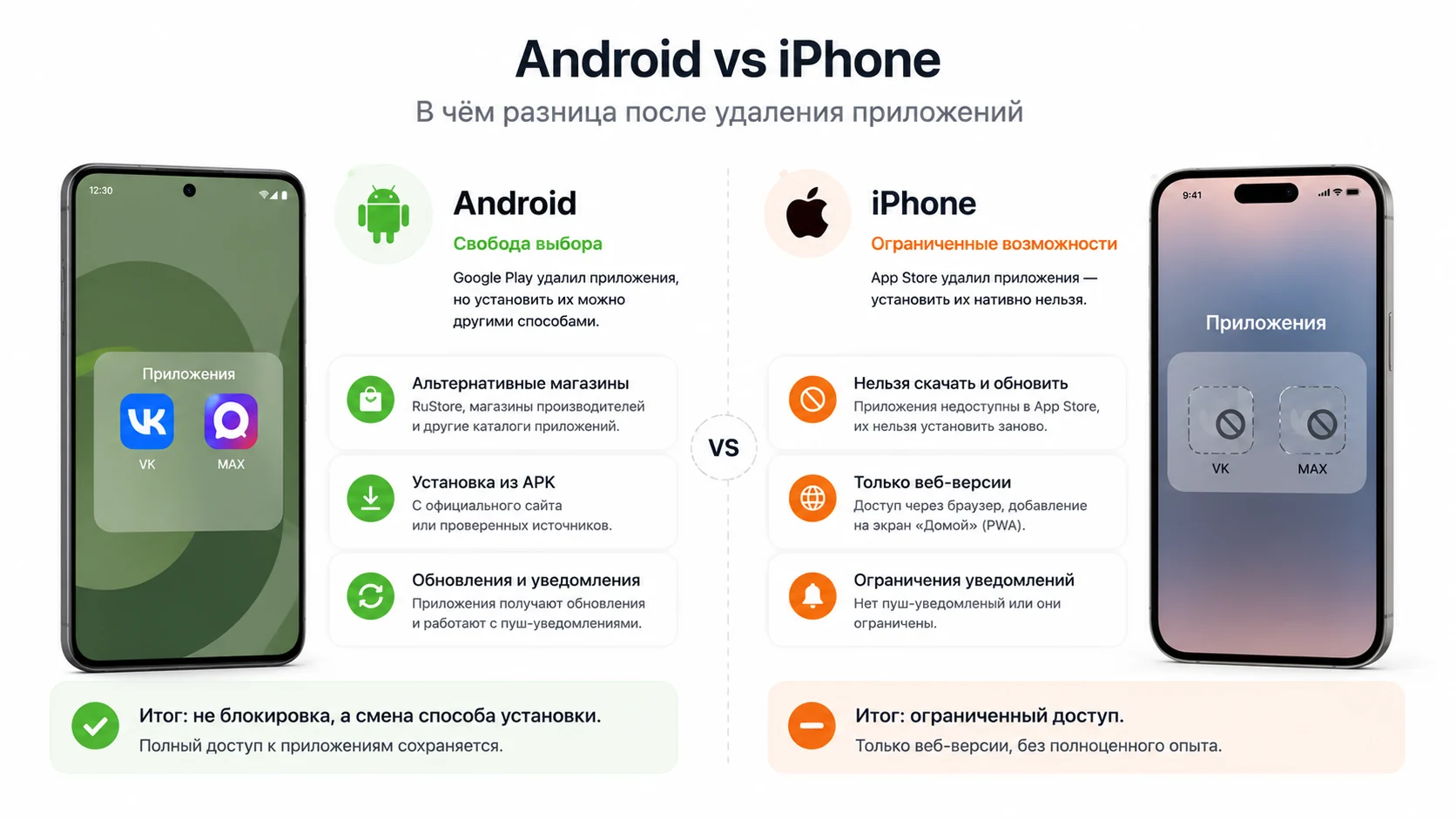 Инфографика: чем ситуация на Android отличается от iPhone