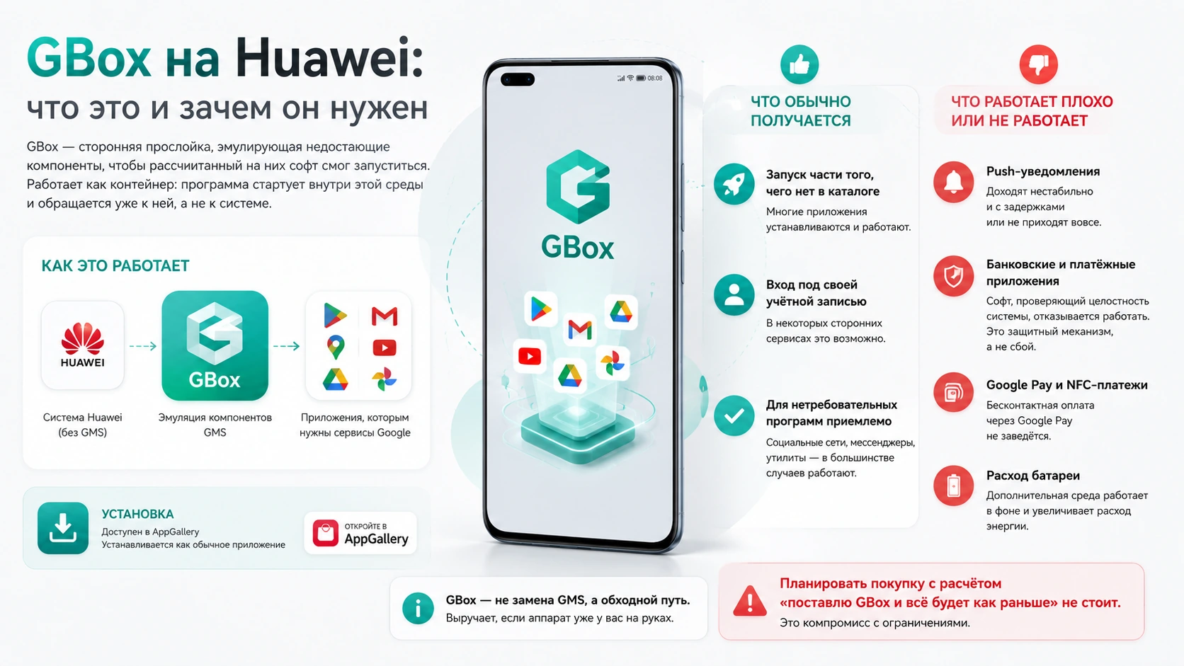 Инфографика: что такое GBox и зачем он нужен на Huawei