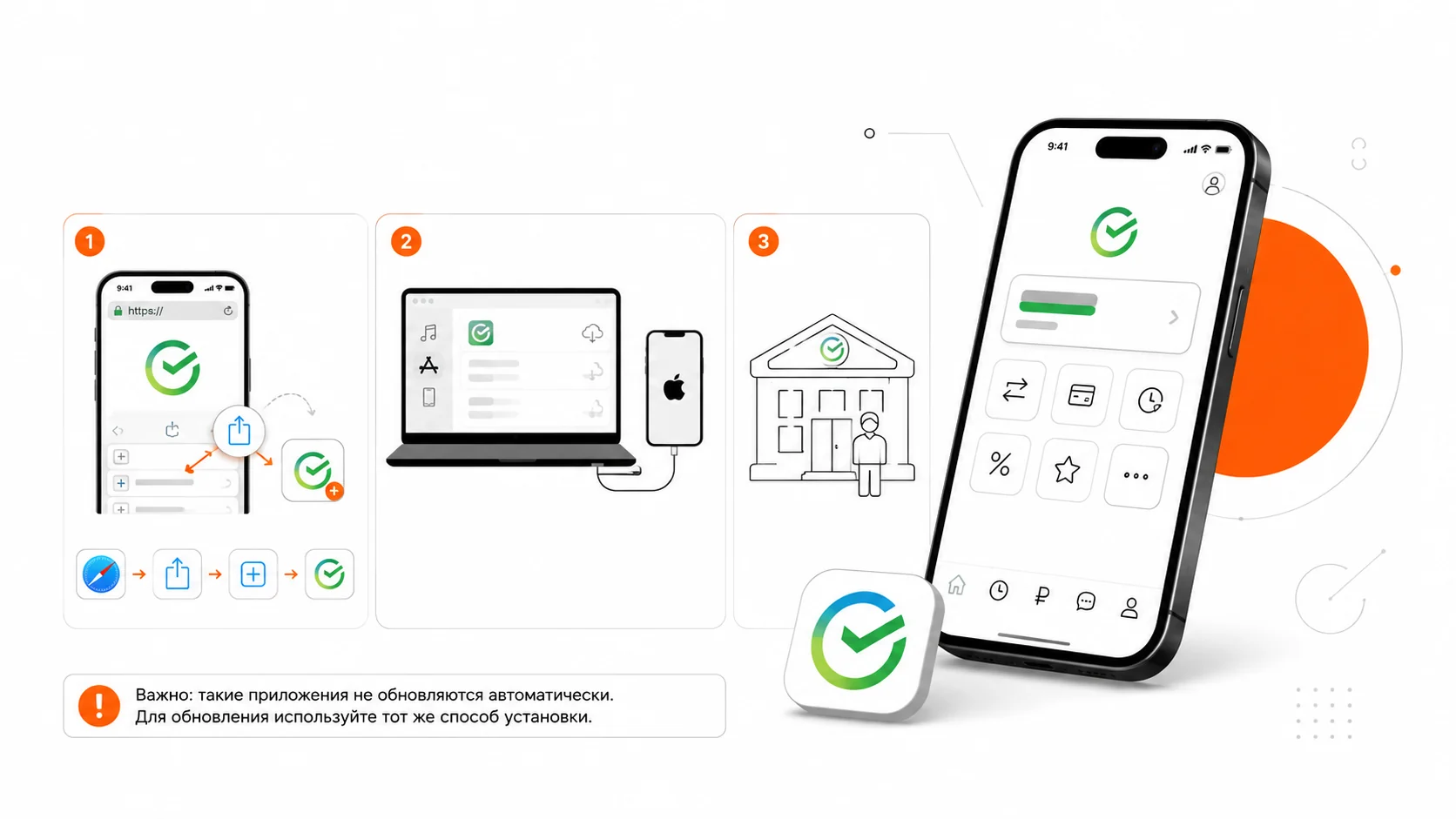 Инфографика: как установить Сбербанк на iPhone