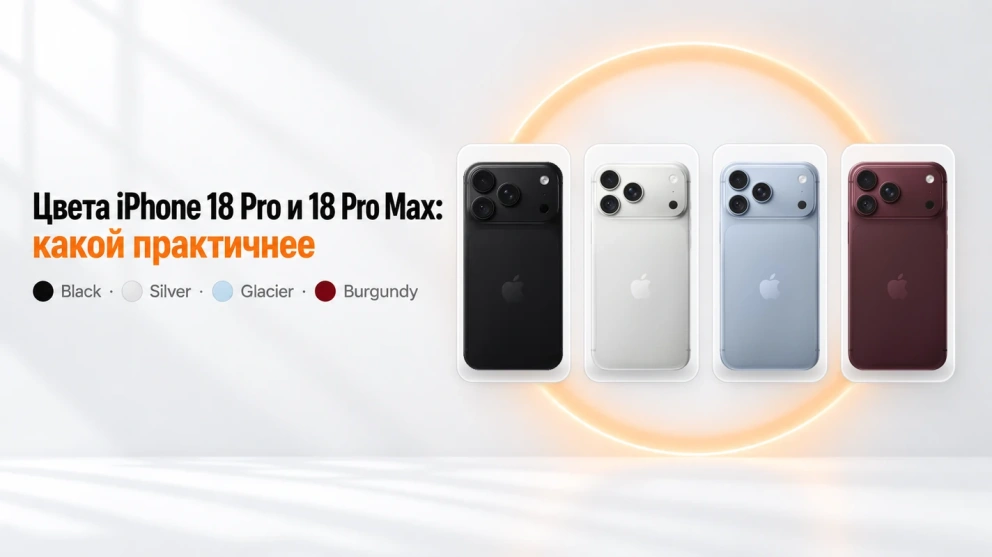 Цвета iPhone 18 Pro и 18 Pro Max: все оттенки и какой практичнее