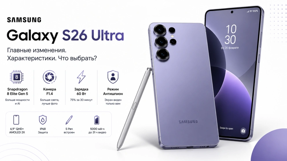 Samsung Galaxy S26 Ultra: обзор и чем отличается от S25 Ultra
